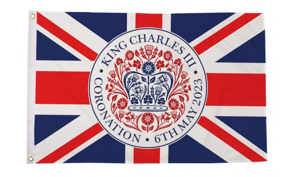 King Charles III Coronation Logo (Union Background) Flag
